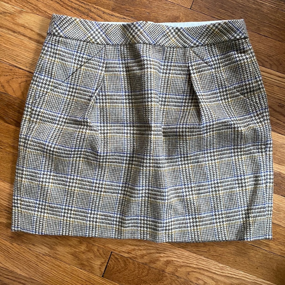 J Crew Wool Houndstooth Skirt